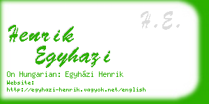 henrik egyhazi business card